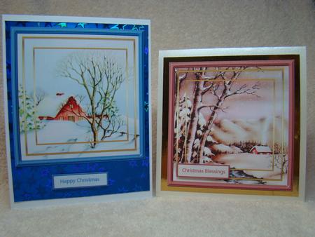 Christmas Vintage Snow Scenes, Card Fronts by Beverly Carmichael