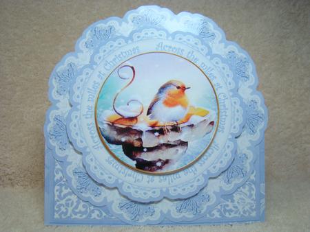 Blue Robin Across the Miles 3D Picture Doily C & E Kit by Beverly Carmichael