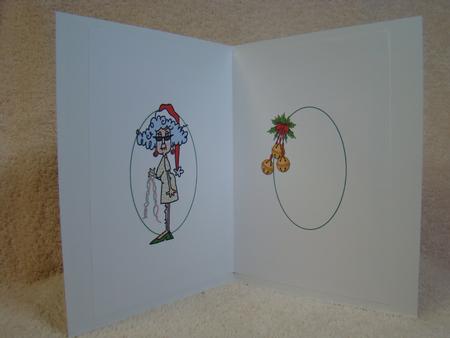 Stella Gets Her Tinsel in a Tangle Quick Card Insert by Beverly Carmichael