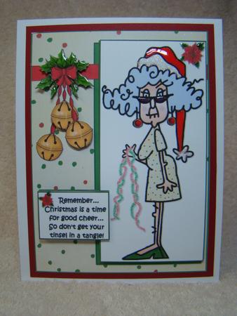 Stella Gets Her Tinsel in a Tangle Quick Card by Beverly Carmichael