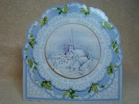 Blue Church Across the Miles 3D Picture Doily C & E Kit by Beverly Carmichael