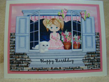 Window Birthday Girl Quick Card by Beverly Carmichael