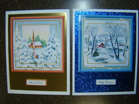 Church and Vintage Village Card Fronts by Beverly Carmichael