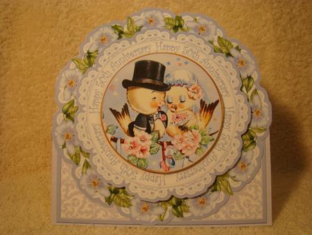 Love Ducks Blue 50th Anniversary 3D Picture Doily C & E Kit by Beverly Carmichael