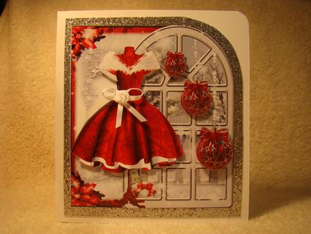 Shaped Over the Edge Topper the Christmas Dress by Beverly Carmichael