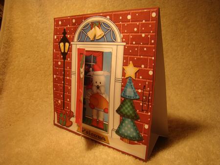 3D Xmas Westie's Turkey Animated Moveable Open Door Card Kit by Beverly Carmichael