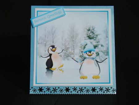 Fun on Ice 8x8 Square Topper Sheet by Beverly Carmichael