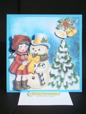 Girl in Turq with Snowman & Tree 8x8 Mini Kit by Beverly Carmichael
