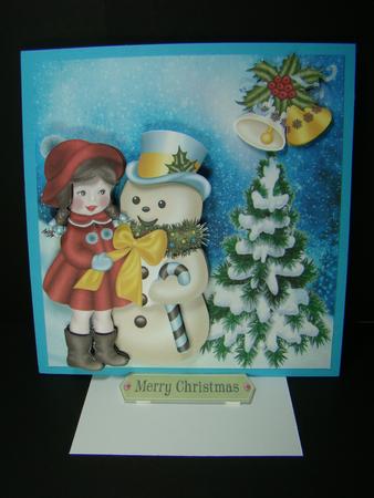 Little Girl with Snowman and Tree 8x8 Mini Kit by Beverly Carmichael