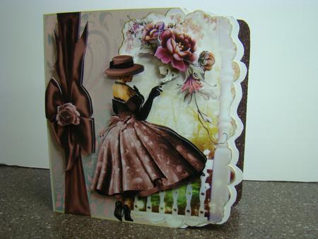 Shaped Over the Edge Topper the Lady in Maroon by Beverly Carmichael