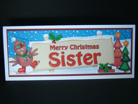 Xmas Sister Robin Signpost Large Dl Easicut 3D Decoupage by Beverly Carmichael