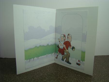 Christmas Bowling Dudes Couple Insert by Beverly Carmichael