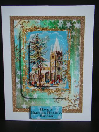 Christmas Mass 5x7 Vintage Pyramid by Beverly Carmichael