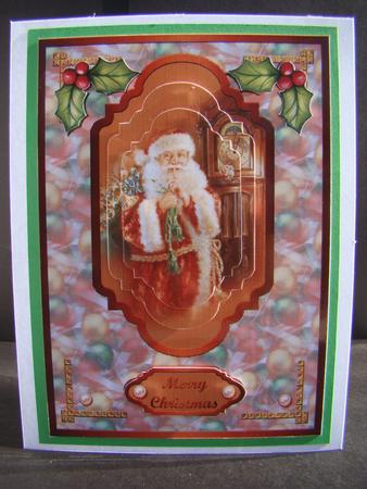 Christmas Santa Card Front by Beverly Carmichael