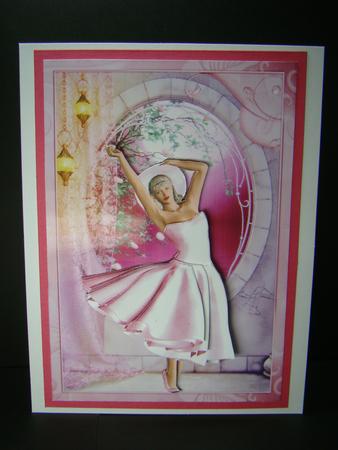 1950's Pretty in Pink Lady Decoupage by Beverly Carmichael