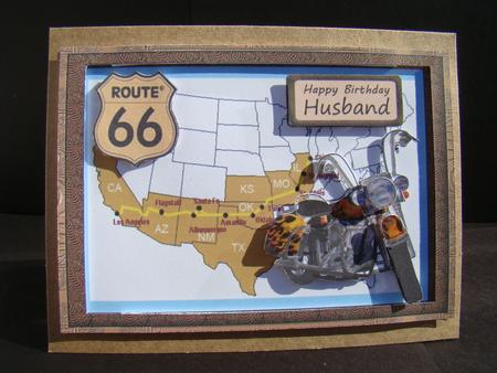 Route 66 with Motorcycle by Beverly Carmichael