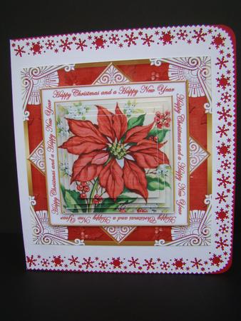 Red Poinsettia Happy Christmashny Diamond Megacoupage Cf Kit by Beverly Carmichael