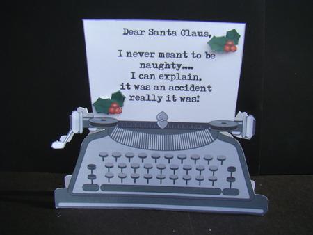 Santa, I Can Explain Typewriter Card by Beverly Carmichael
