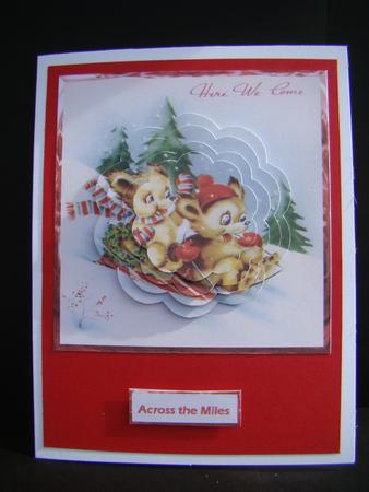 Teddy Bear Sledge Fun Card with a Petal Stacker by Beverly Carmichael