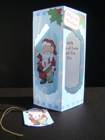 Tower Card - Santa with Stocking by Beverly Carmichael