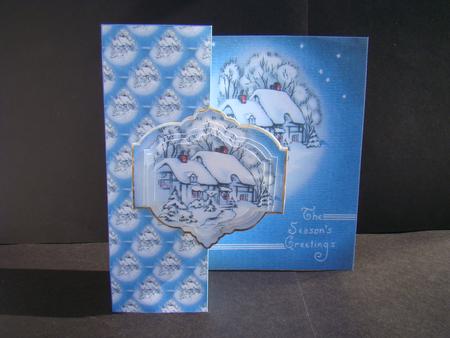 Vintage House No Hole Fold Back Card by Beverly Carmichael