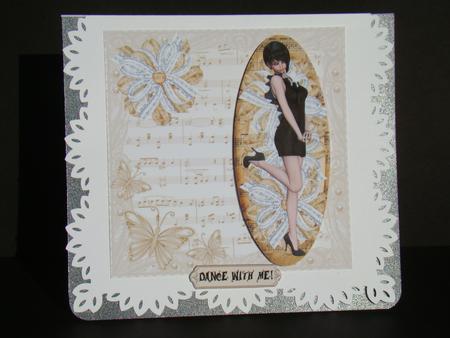 Dance with Me Quick Card with Oval Panel by Beverly Carmichael