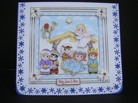 Christmas Baby Jesus is Born 8 x 8ins Mini Kit by Beverly Carmichael