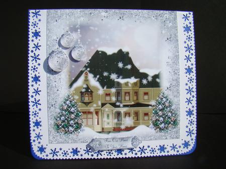 Beautiful Vintage Style Snowy House Topper by Beverly Carmichael