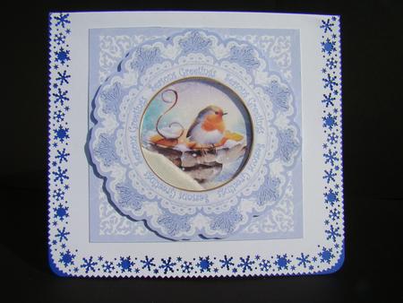 Blue Robin Seasons Greetings 8in Doily Shaker Cf Mini Kit by Beverly Carmichael