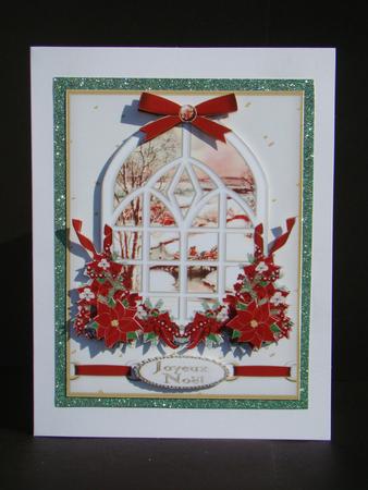 Christmas Snowy Scene Through the Window 5 Languages by Beverly Carmichael