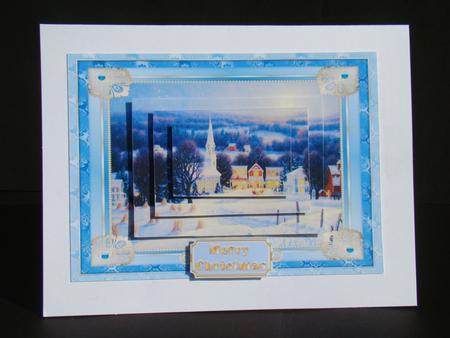 Winter Village Scene Pyramid Topper by Beverly Carmichael
