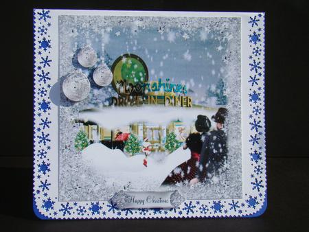 Christmas at the 1950's Diner in Silver by Beverly Carmichael