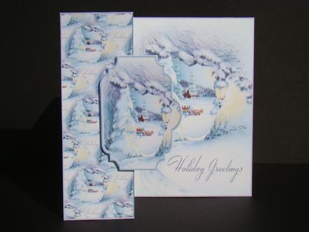 Riding Through the Snow No Hole Fold Back Card by Beverly Carmichael