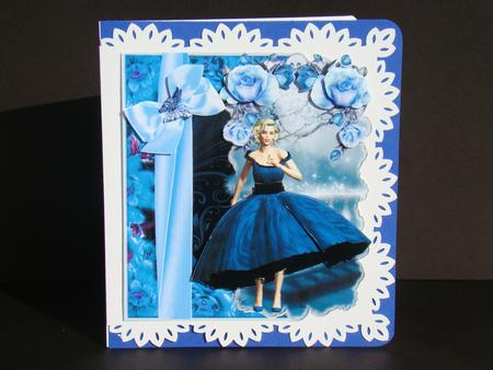 Beauty in Blue Over the Edge Shaped Topper by Beverly Carmichael