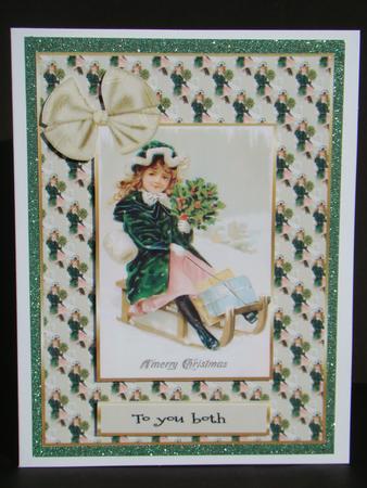 Vintage Girl on a Sledge by Beverly Carmichael