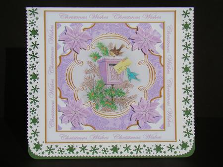 Lilac Postbox Christmas Wishes Lattice Corner 8in Topper by Beverly Carmichael