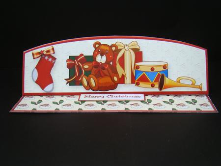 Christmas Toys Arched Large Dl Easel Card Mini Kit by Beverly Carmichael