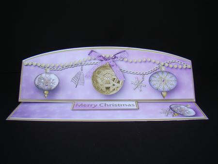 Christmas Baubles Arched Large Dl Easel Card Mini Kit by Beverly Carmichael