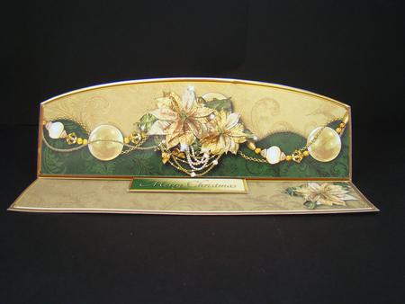 Golden Poinsettias Arched Large Dl Easel Card Mini Kit by Beverly Carmichael