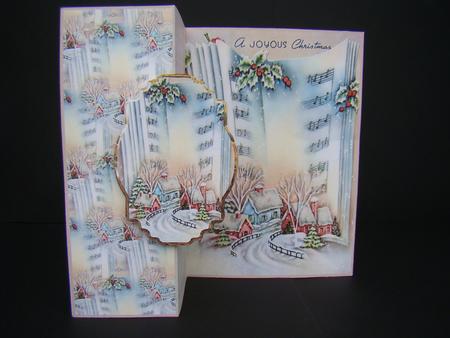 Vintage Christmas No Hole Fold Back Card by Beverly Carmichael