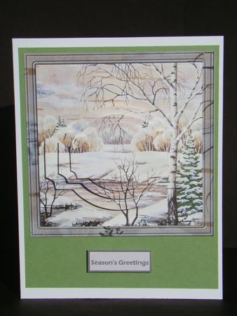 Winter Scene Card with Shaped Pyramid Layers by Beverly Carmichael