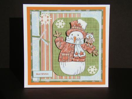 Owl and the Snowman Card and Topper by Beverly Carmichael