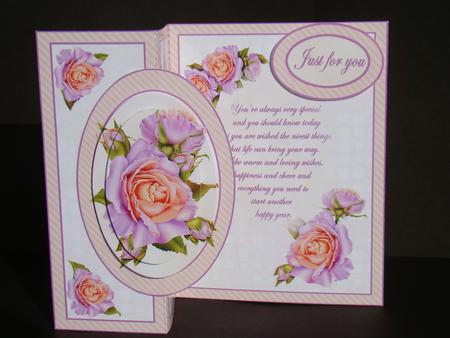Fold Back Lilac & Peach Roses with Verse by Beverly Carmichael
