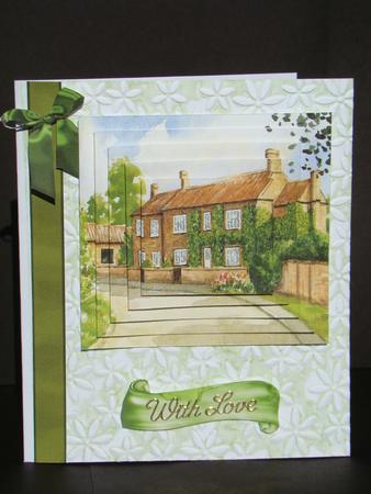 Pretty Country Cottage with Bow Pyramids by Beverly Carmichael