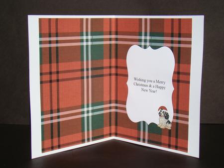 Cute Dog Christmas Card Insert by Beverly Carmichael