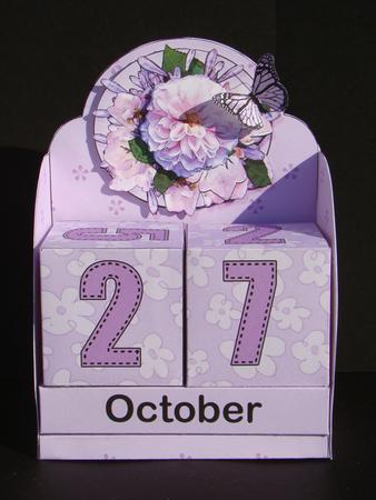3D Rose Bouquet Perpetual Calendar Desk Set 3D Decoupage by Beverly Carmichael