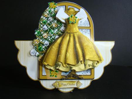 The Golden Dress Window Rocker Card by Beverly Carmichael