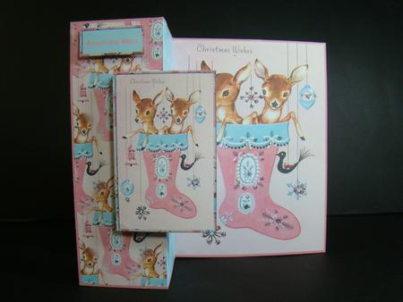 Christmas Stocking Fold Back Card and Toppers by Beverly Carmichael