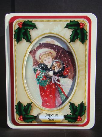 Vintage Christmas - Girl with Puppy by Beverly Carmichael