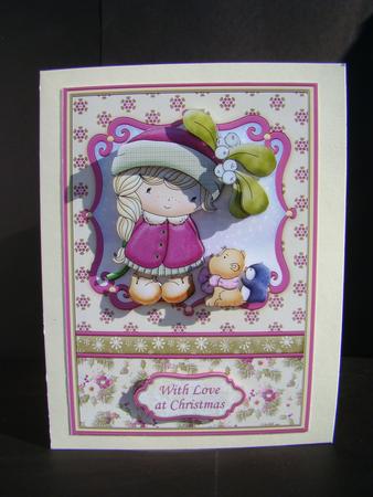 Izzy's Christmas Kisses Card Topper & Decoupage by Beverly Carmichael